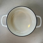 Cocotte ovale en fonte émaillée – Blanc Vanille