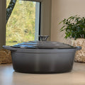 Cocotte ovale en fonte émaillée – Gris Anthracite