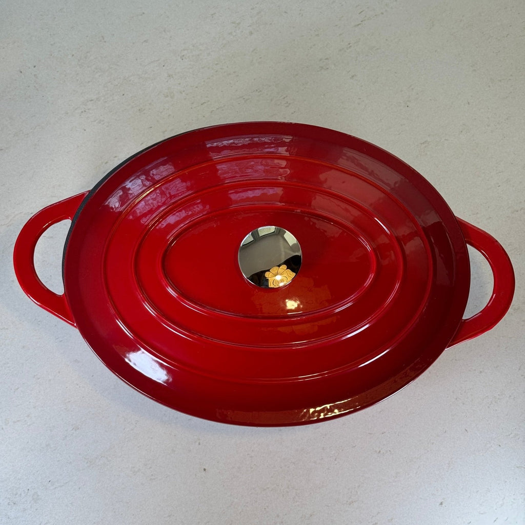 Cocotte ovale en fonte émaillée – Rouge Cerise