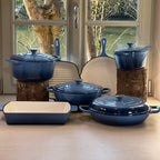 Ensemble 7 pièces en fonte émaillée bleu perle